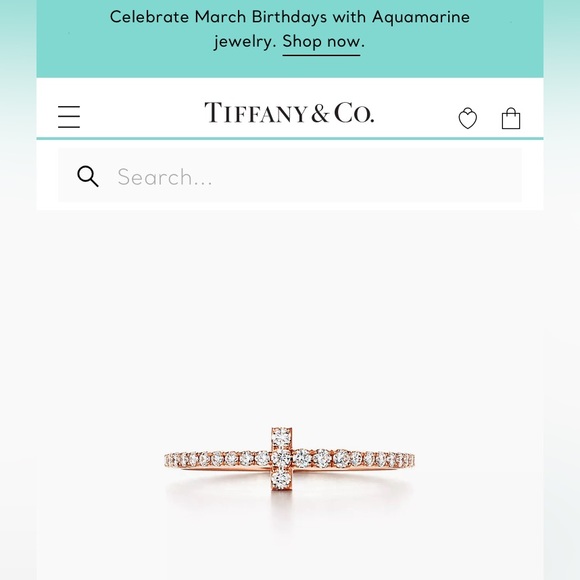 💍 Tiffany T Diamond Wire Band Ring 18k Rose Gold / Size 5 - Picture 1 of 8